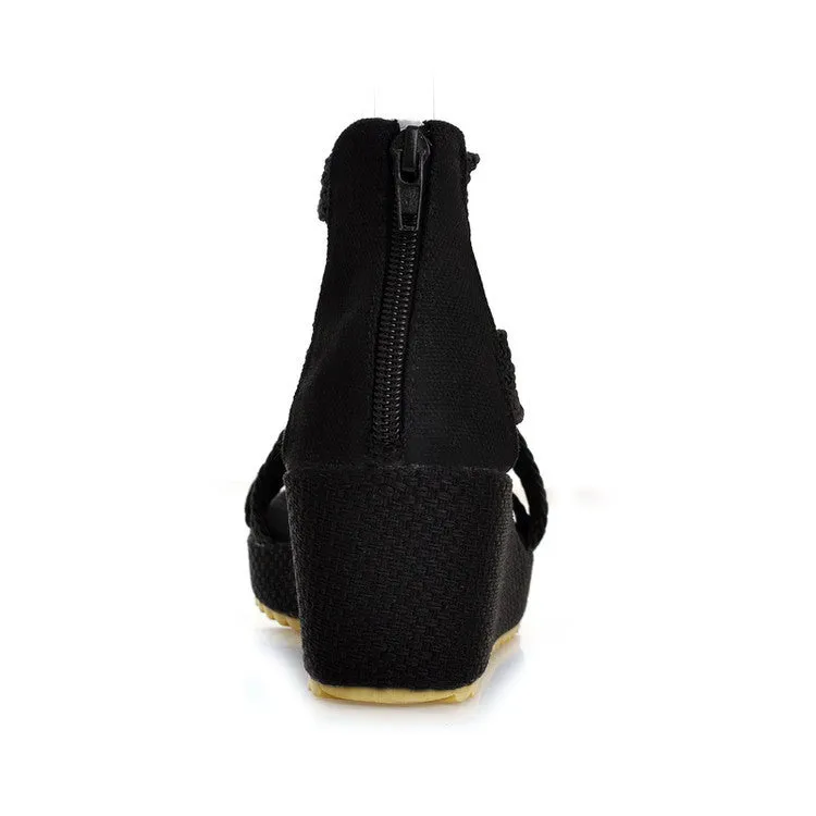 Women Gladiator Sandals Platform Wedge Heels Shoes for Summer 7666