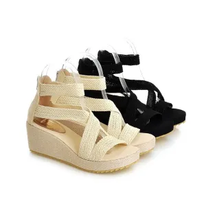 Women Gladiator Sandals Platform Wedge Heels Shoes for Summer 7666