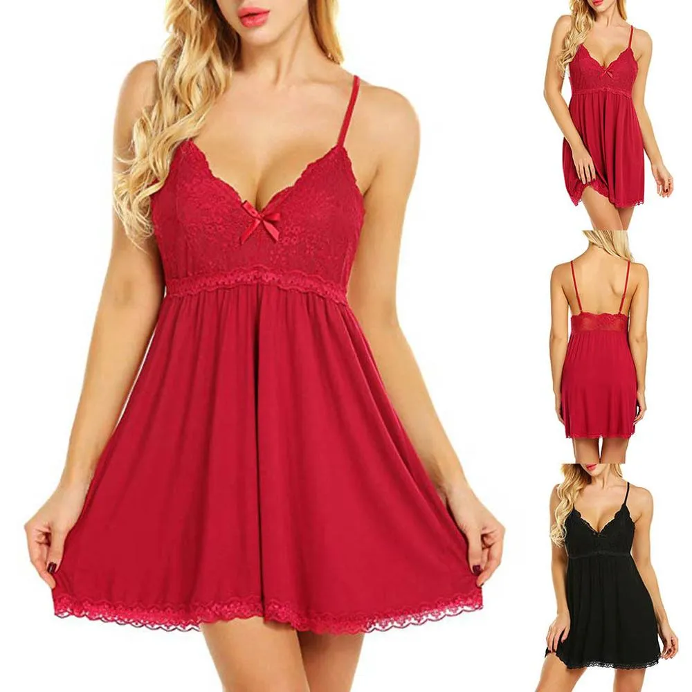 Women Lace Nightgown Nightdress Stretch Dress Sleepwear 7XL