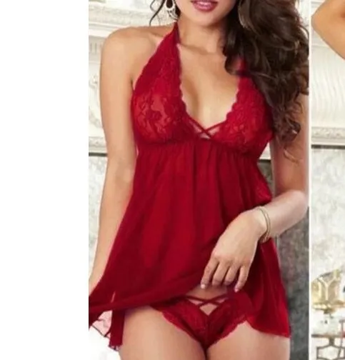 Women Sexy Charming  Sleepwear Underwear  Lace  Nightgown Big Size Dress