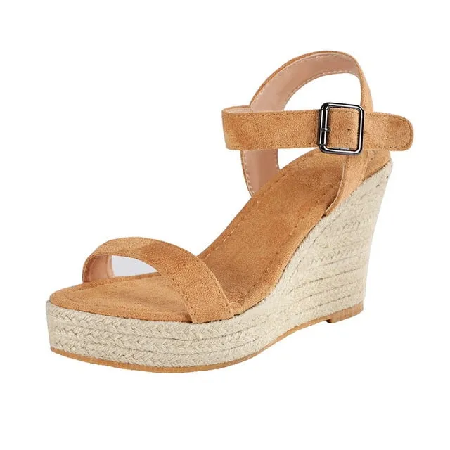 Women Shoes Platform Sandals Women Peep Toe High Wedges Heel Ankle Buckles Sandalia Espadrilles Female Sandals Shoes