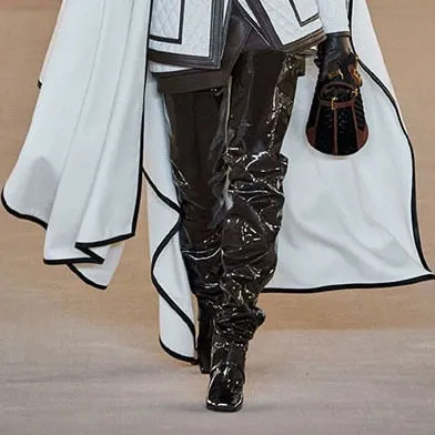 Women's  heels  nude shiny leather over the Knee Boots