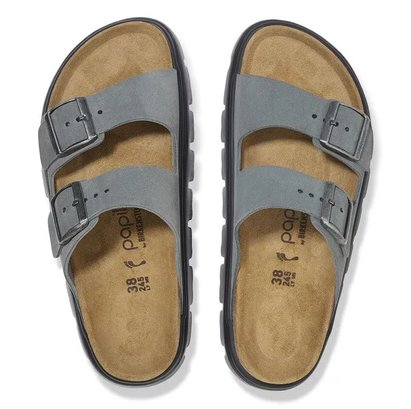 Women's Papillio Arizona Chunky Suede Leather 1029150 Color:  Basalt Gray/ Black