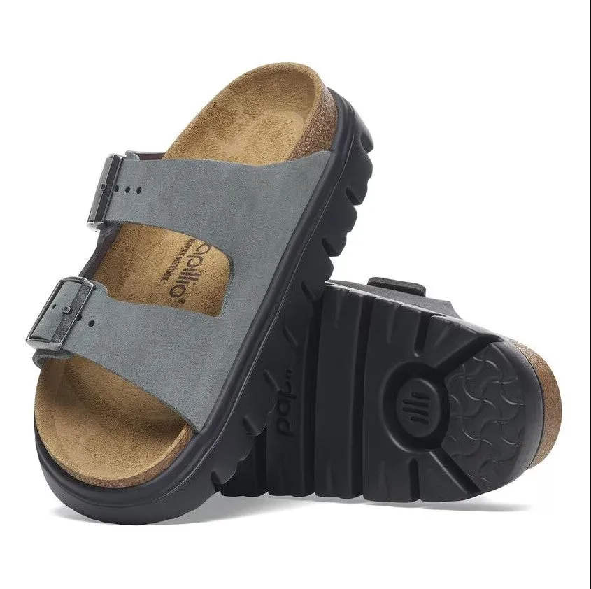 Women's Papillio Arizona Chunky Suede Leather 1029150 Color:  Basalt Gray/ Black