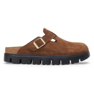 Women's Papillio Boston Chunky Suede Leather 1028402 Color: Dark Tea/ Black