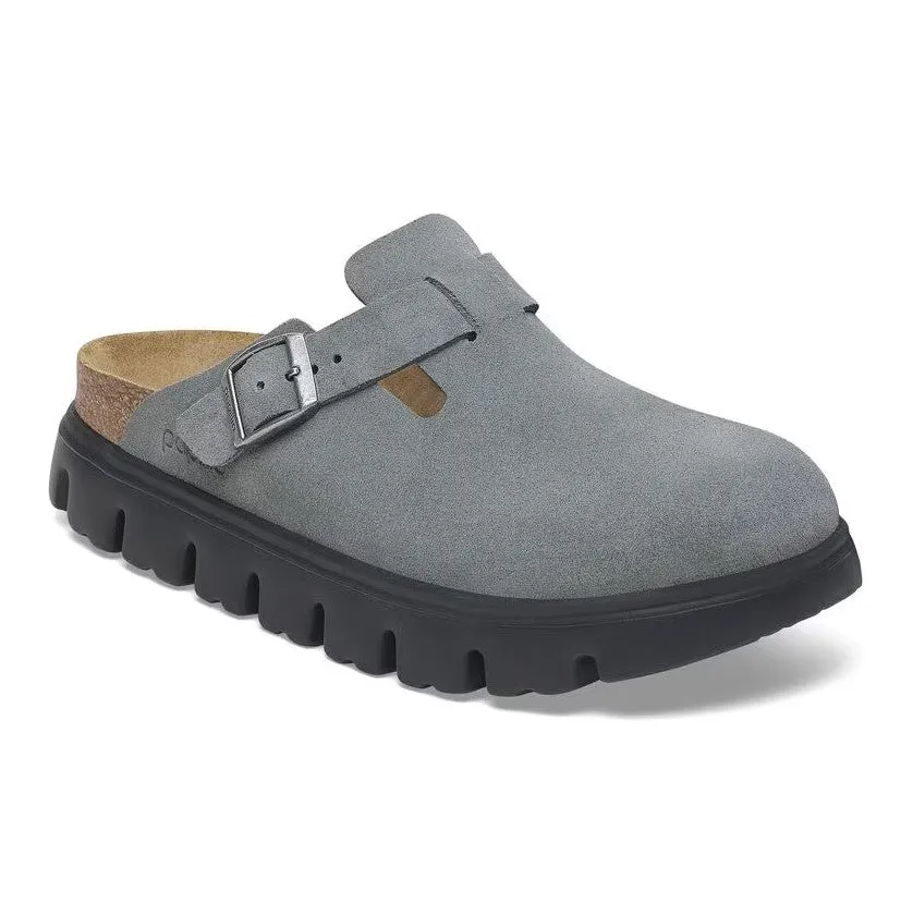 Women's Papillio Boston Chunky Suede Leather 1029142 Color: Basalt Gray/ Black