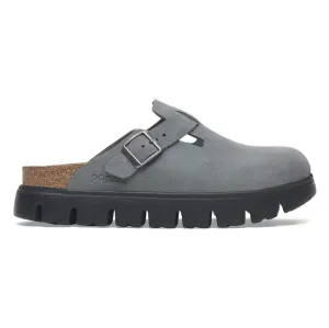 Women's Papillio Boston Chunky Suede Leather 1029142 Color: Basalt Gray/ Black