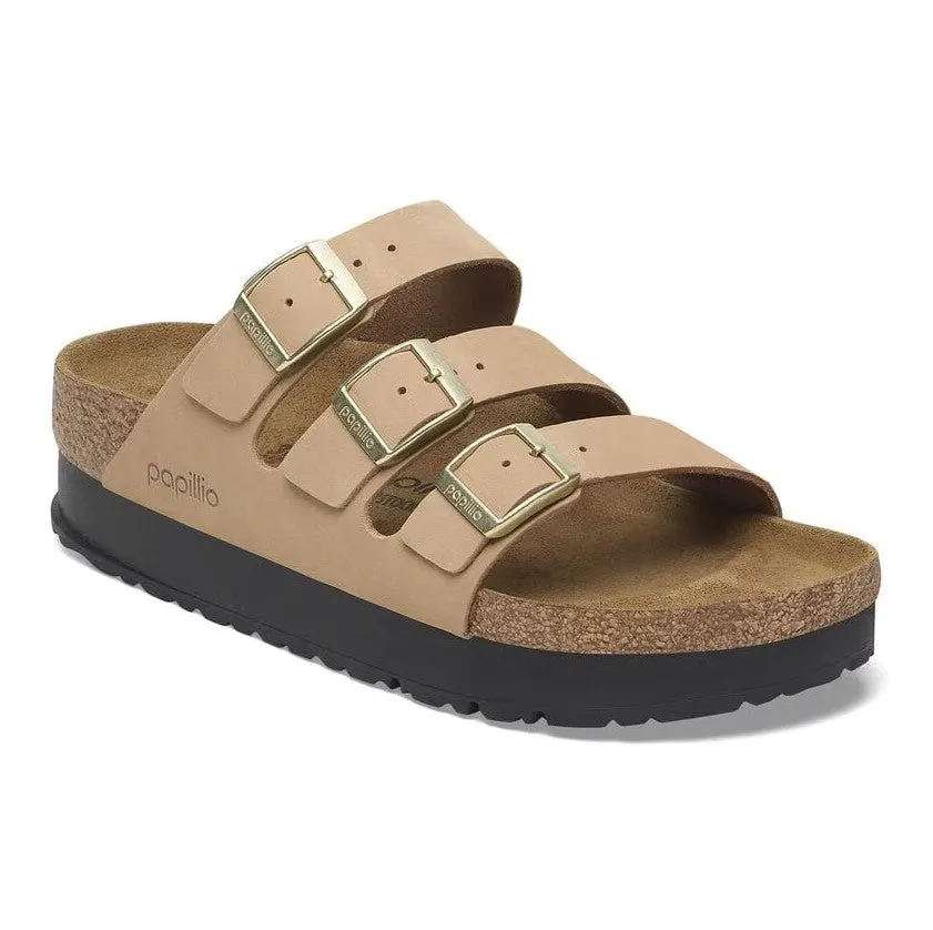 Women's Papillio Florida Flex Platform Nubuck Leather 1029760 Color: Sandcastle
