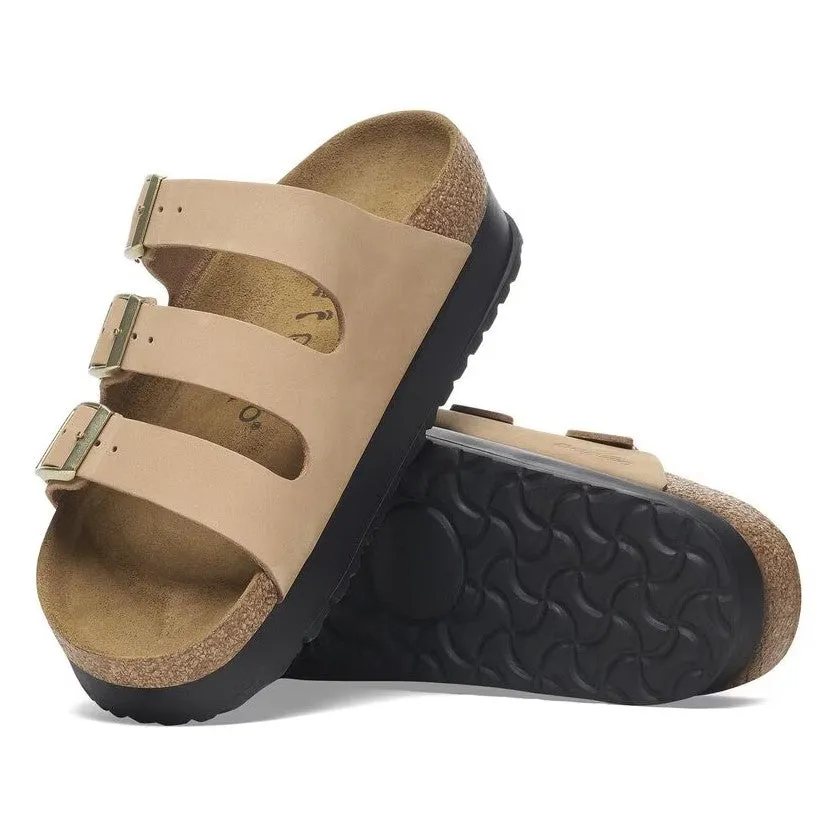 Women's Papillio Florida Flex Platform Nubuck Leather 1029760 Color: Sandcastle