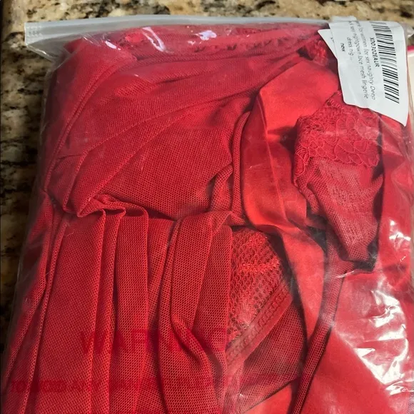 Women’s Red Lingerie Dress Nightgown Sleepwear