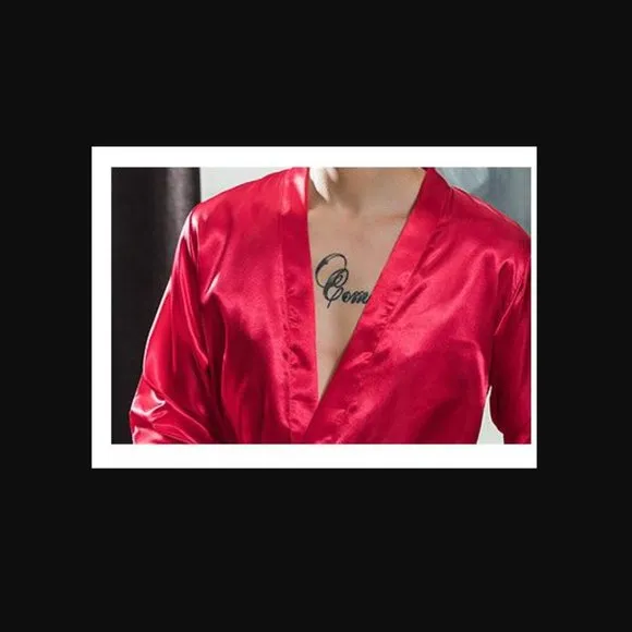 Women's Satin Black Hugh Hefner Robe