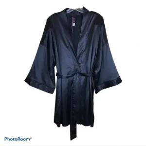 Women's Satin Black Hugh Hefner Robe