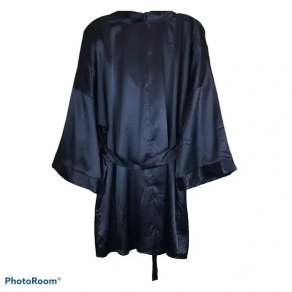 Women's Satin Black Hugh Hefner Robe