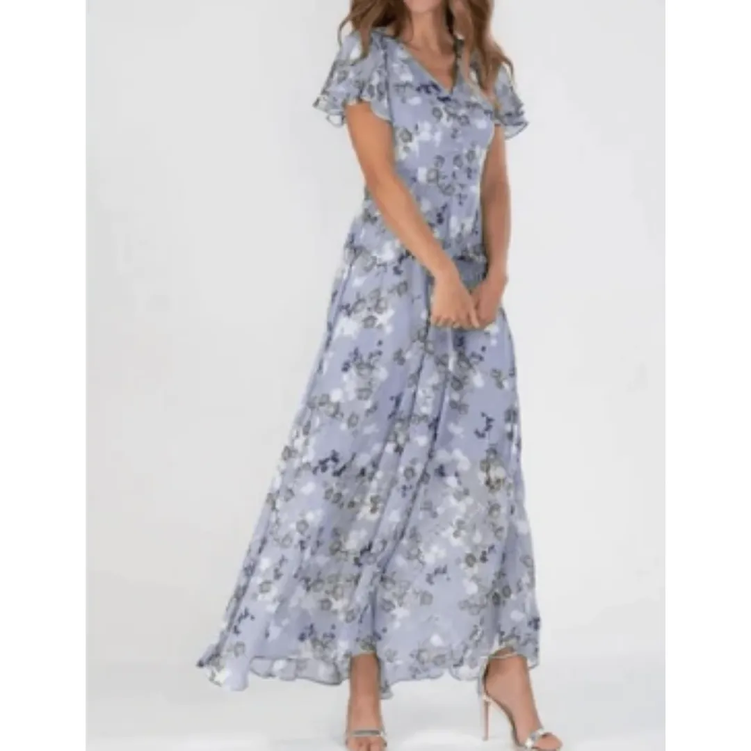Women's Summer Ruffle Sleeve A Line Dress | Midi