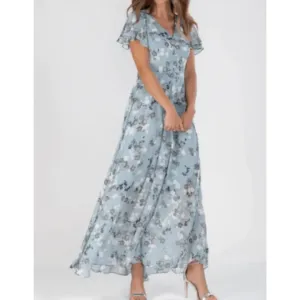 Women's Summer Ruffle Sleeve A Line Dress | Midi
