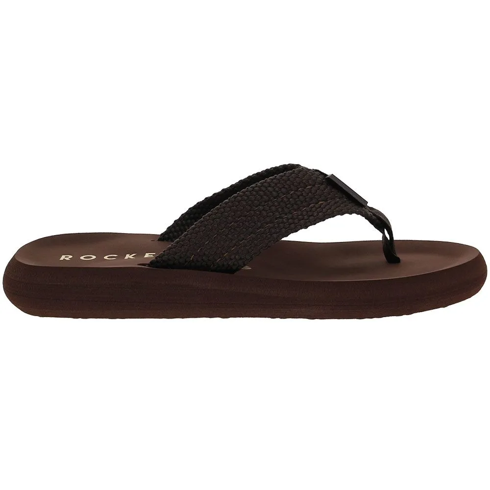 WOMENS SUNSET WEBBING TRIBAL BROWN FLIPFLOPS