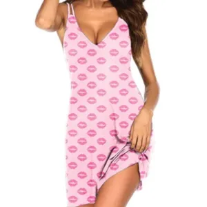 Women's Sling Printing Sleepwear Babydoll Nightgown