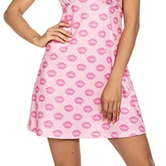 Women's Sling Printing Sleepwear Babydoll Nightgown