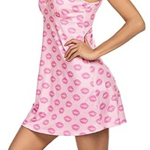 Women's Sling Printing Sleepwear Babydoll Nightgown