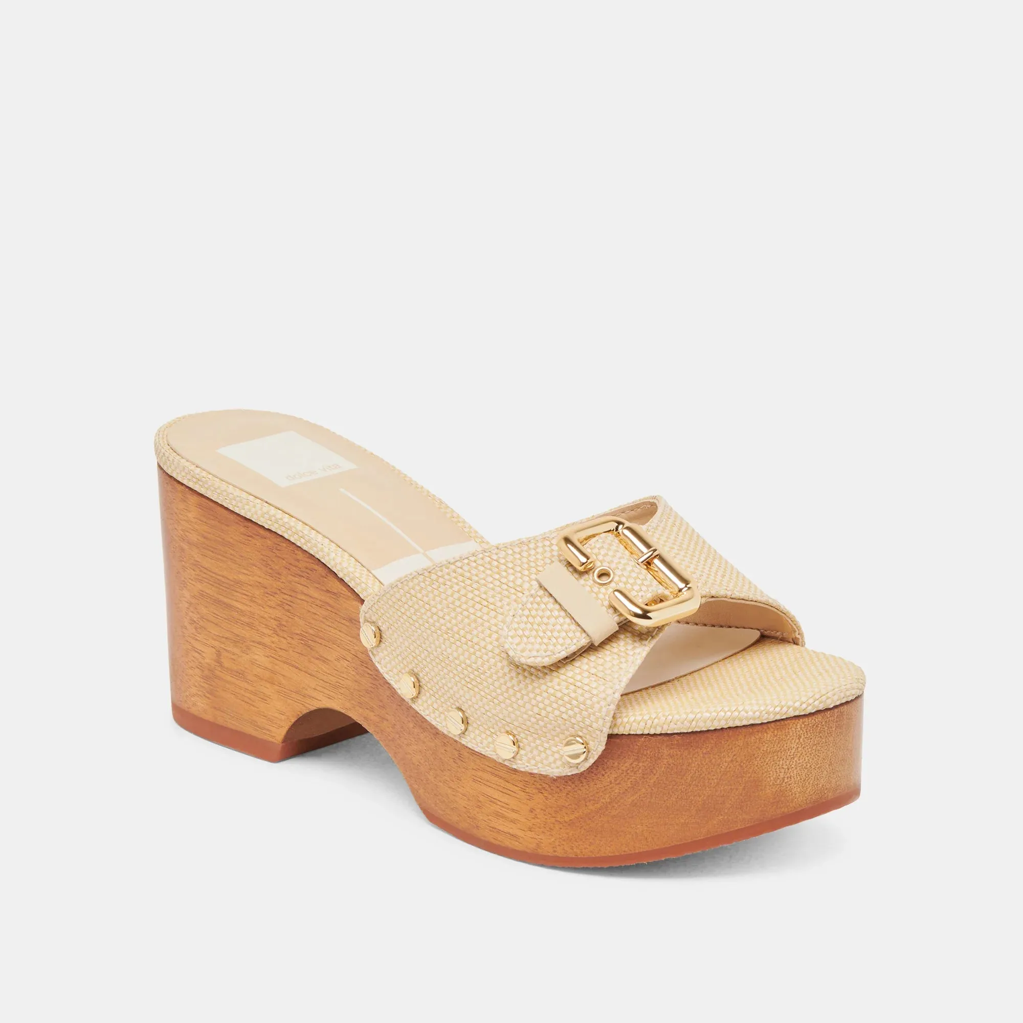 Yalah Heels in Light Natural Raffia