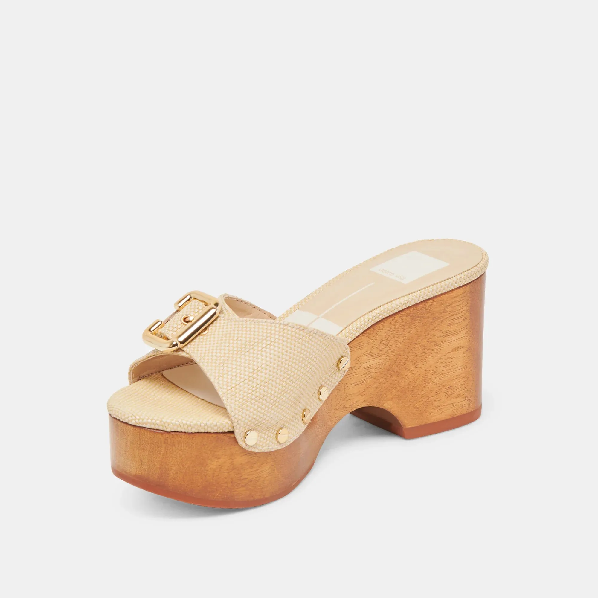 Yalah Heels in Light Natural Raffia