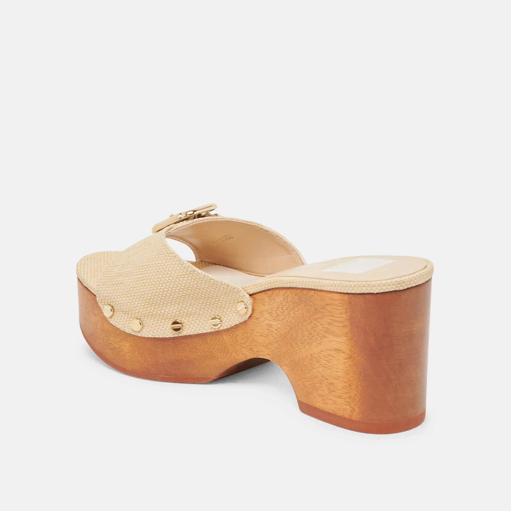 Yalah Heels in Light Natural Raffia