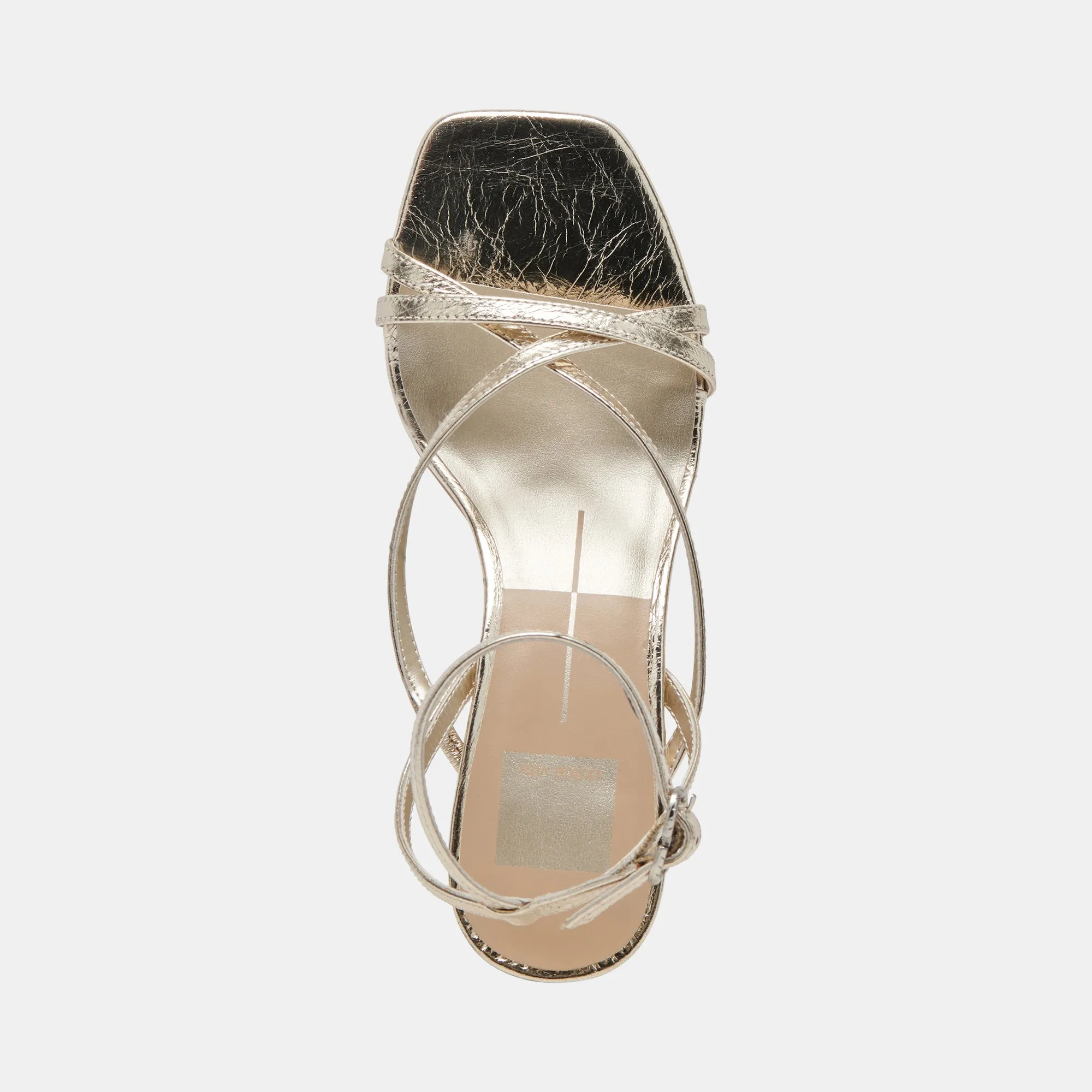 ZAMAL HEELS LIGHT GOLD CRINKLE PATENT