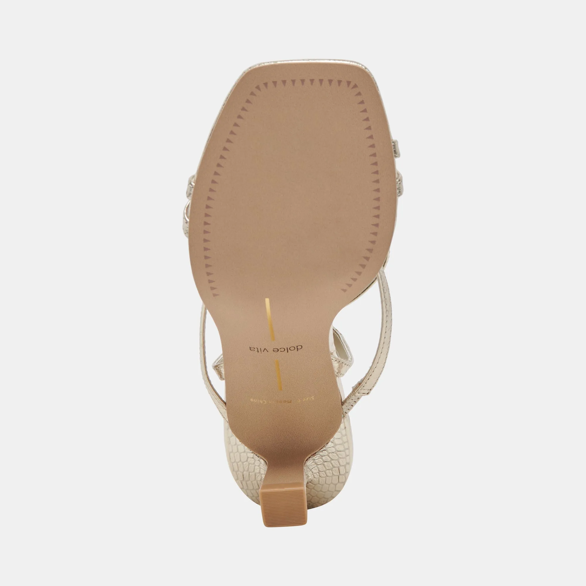 ZAMAL HEELS LIGHT GOLD CRINKLE PATENT