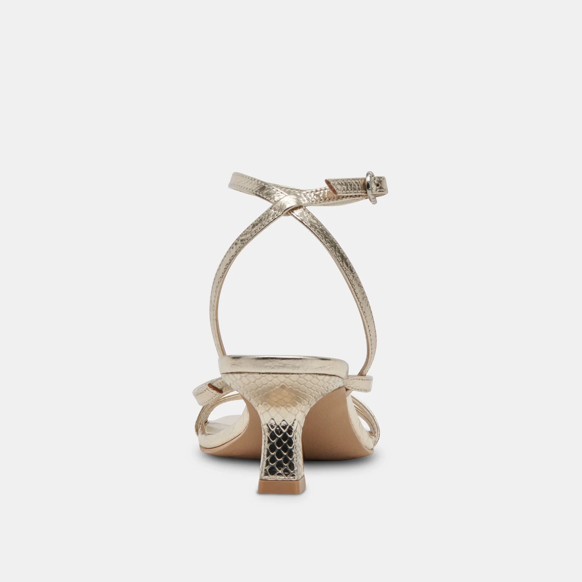 ZAMAL HEELS LIGHT GOLD CRINKLE PATENT