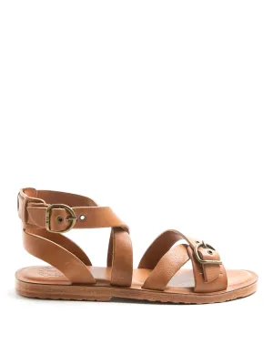 ZIVAS Light Brown Leather Sandals